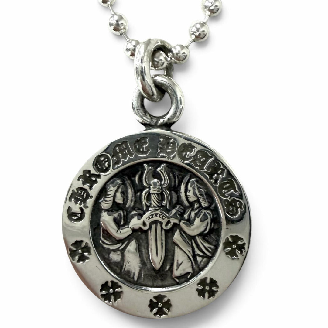 Excellent CHROME HEARTS Necklace CHRM ANGL MDL V2