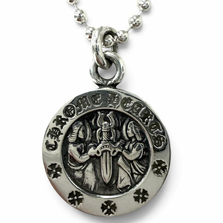 Excellent CHROME HEARTS Necklace CHRM ANGL MDL V2