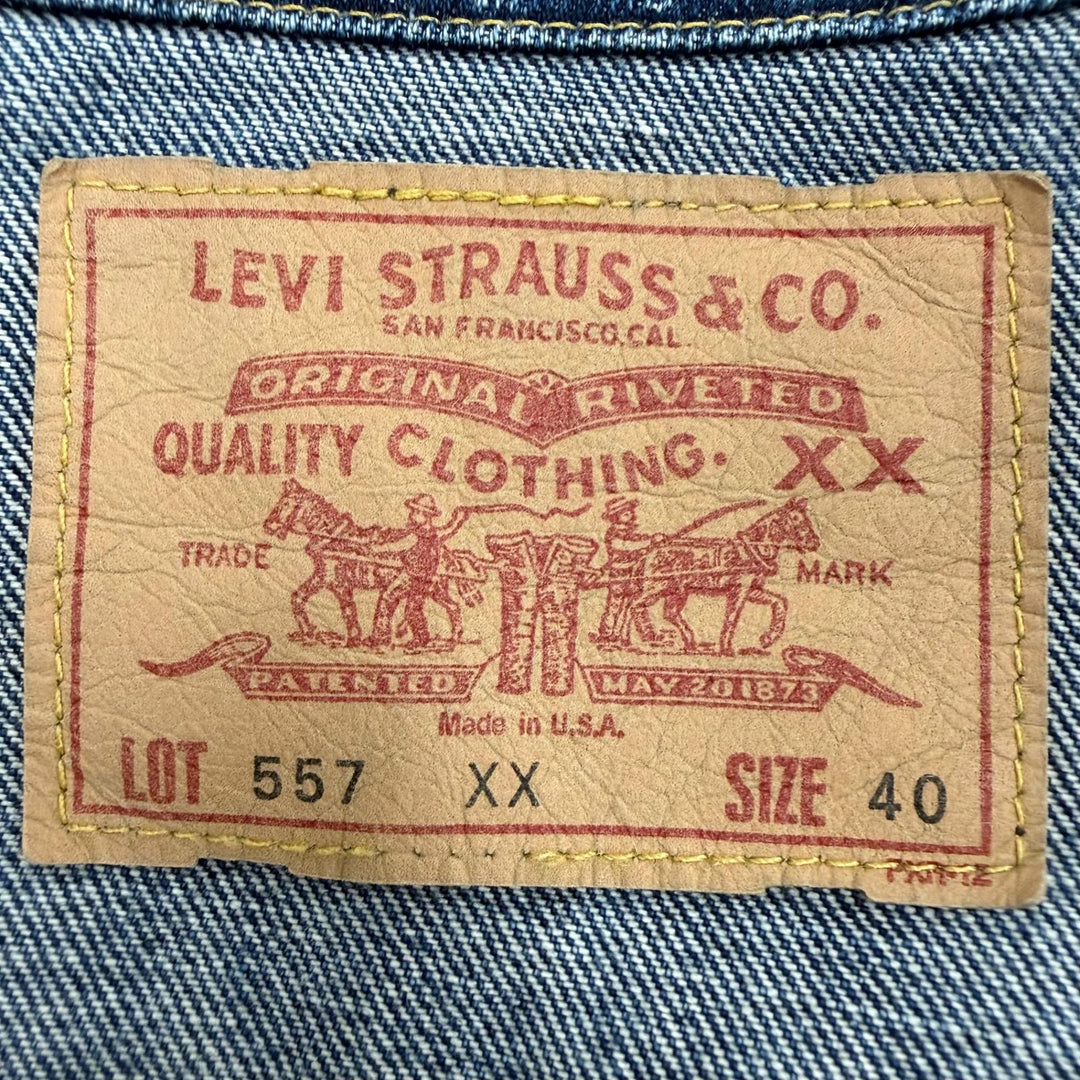 Very Good Levis Denim Jacket blue cotton mens 40 70557-0006