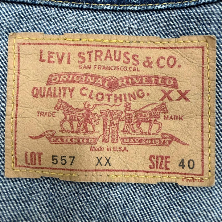Very Good Levis Denim Jacket blue cotton mens 40 70557-0006