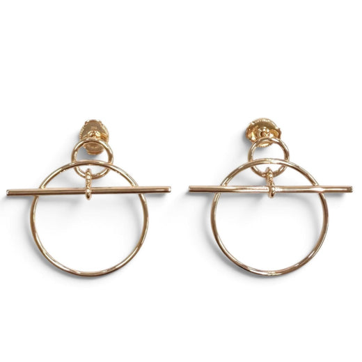 Excellent HERMES Pierce Pierce Echappé PM Pink gold AU750(PG) Women