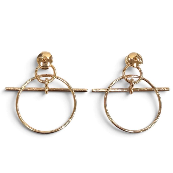 Excellent HERMES Pierce Pierce Echappé PM Pink gold AU750(PG) Women