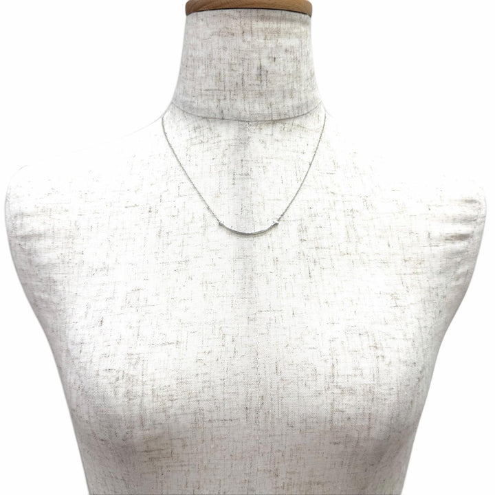 Great TIFFANY&Co. Necklace T smile small White gold AU750 Women