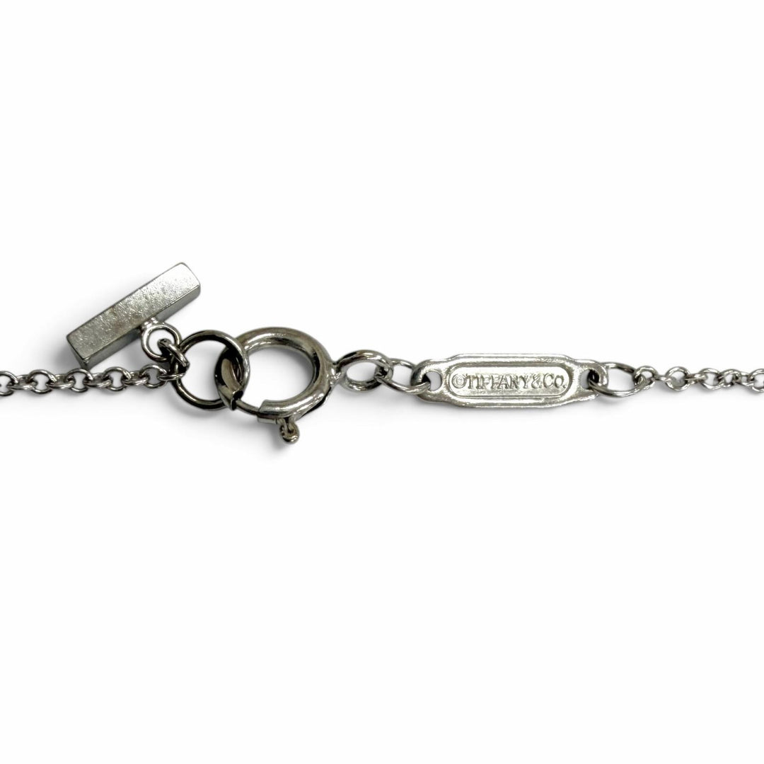 Great TIFFANY&Co. Necklace T smile small White gold AU750 Women