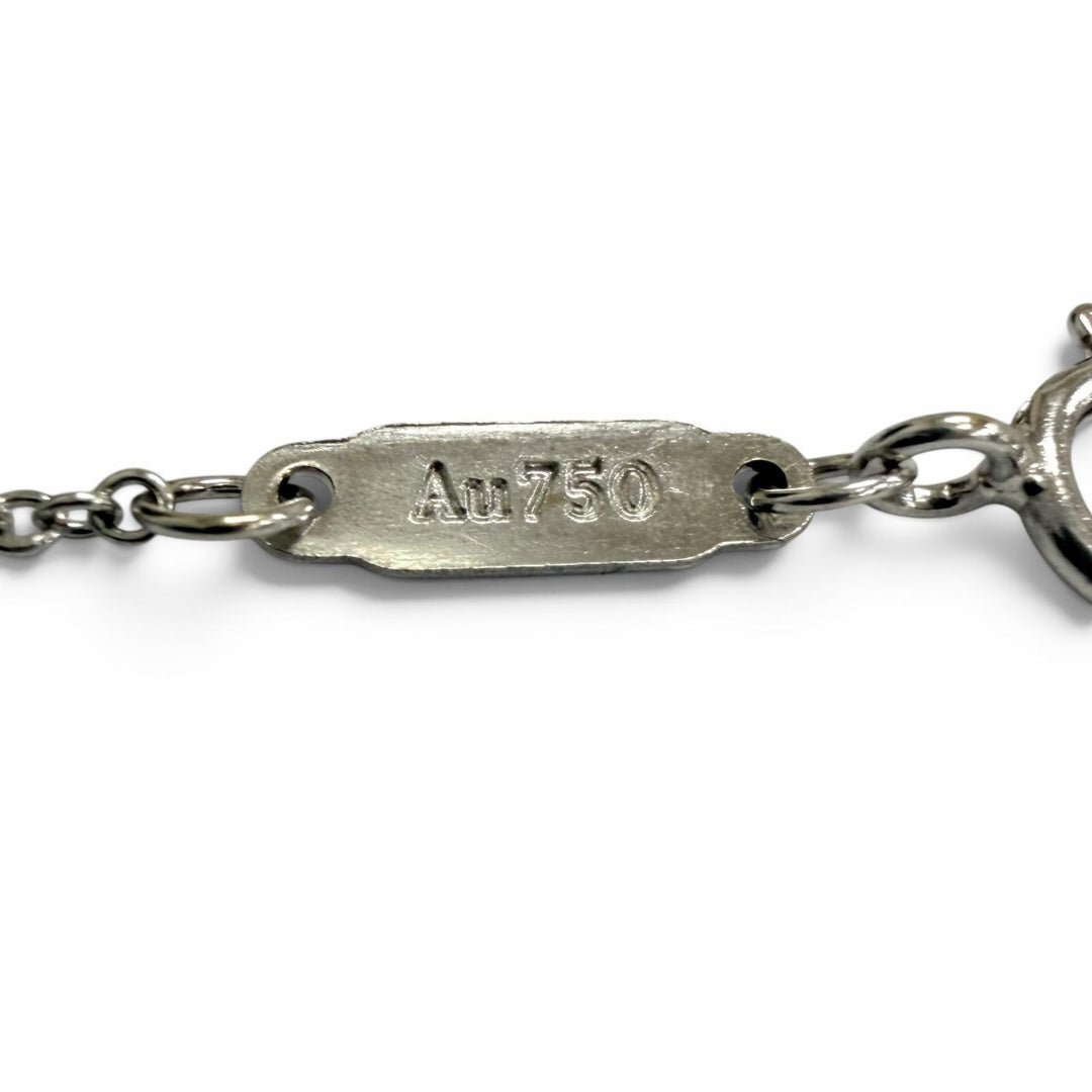 Great TIFFANY&Co. Necklace T smile small White gold AU750 Women