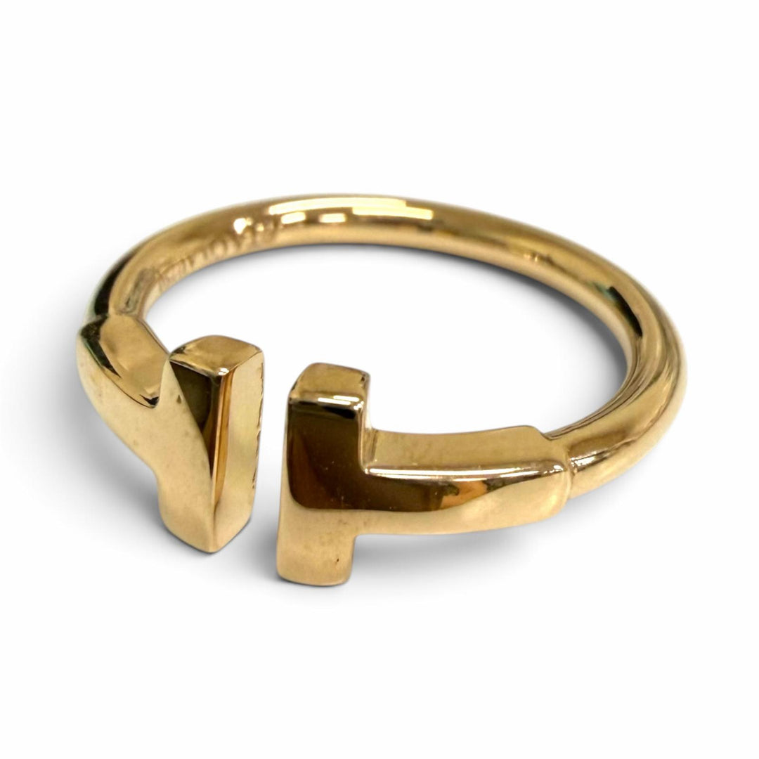 Excellent TIFFANY&Co. Ring T wire Pink gold AU750 Women