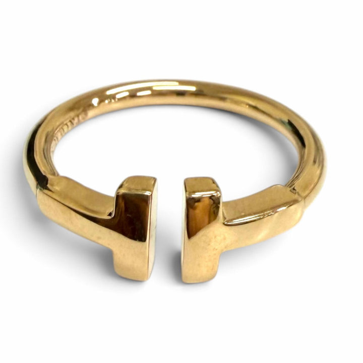Excellent TIFFANY&Co. Ring T wire Pink gold AU750 Women