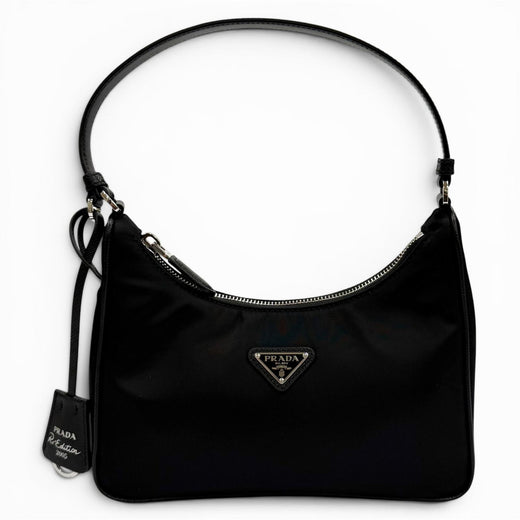 Excellent PRADA Handbag Re-Edition 2005 Re-Nylon Triangle Logo black 1N204X