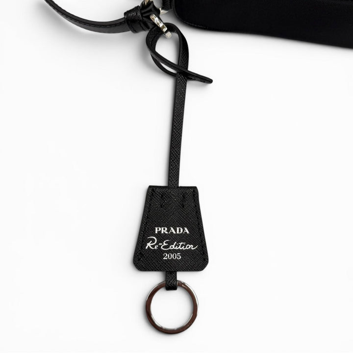 Excellent PRADA Handbag Re-Edition 2005 Re-Nylon Triangle Logo black 1N204X