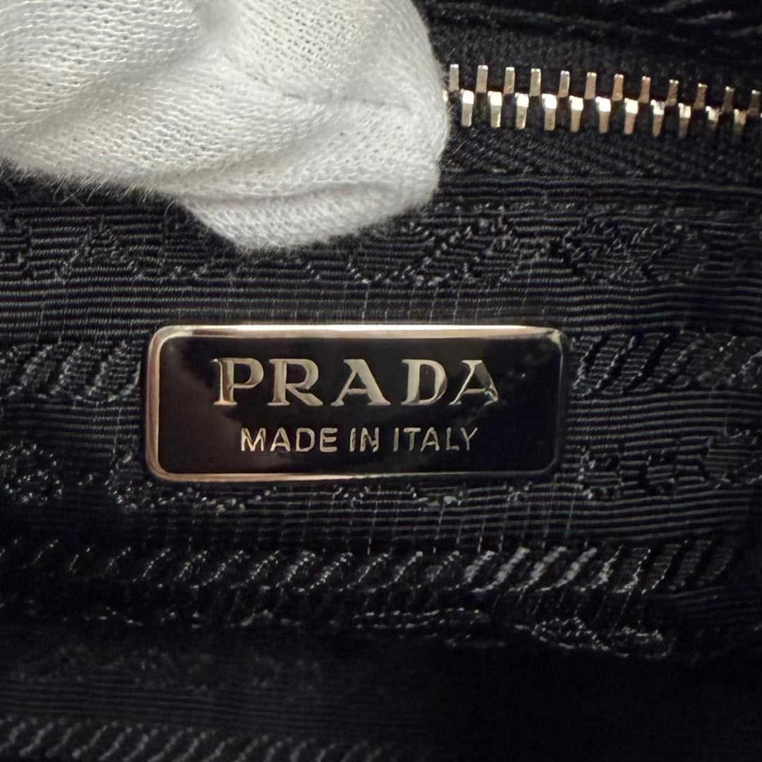 Excellent PRADA Handbag Re-Edition 2005 Re-Nylon Triangle Logo black 1N204X