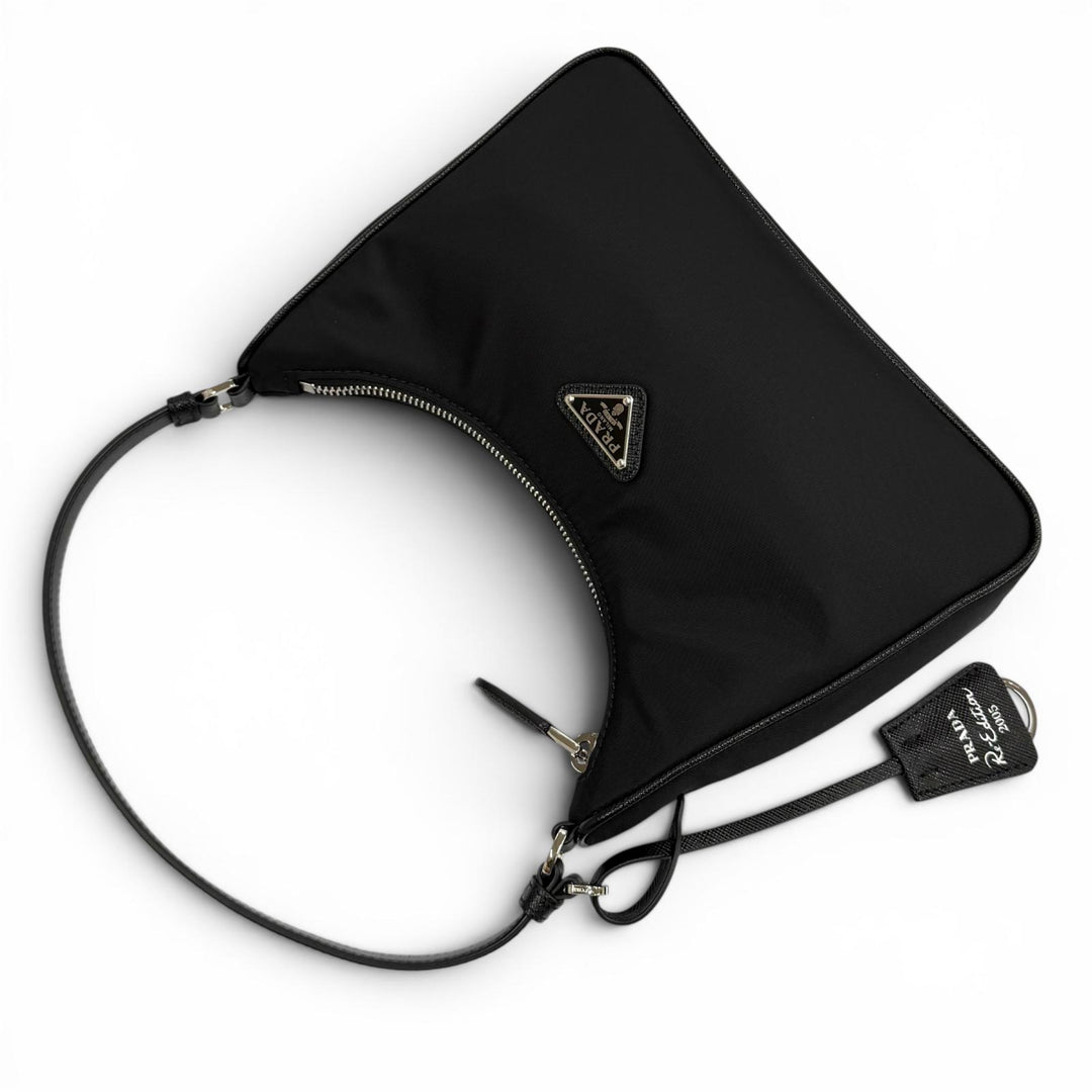 Excellent PRADA Handbag Re-Edition 2005 Re-Nylon Triangle Logo black 1N204X