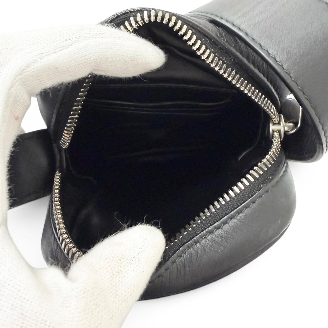 Great BOTTEGAVENETA Shoulder Bag INTRECCIATO Phone Pouch black leather