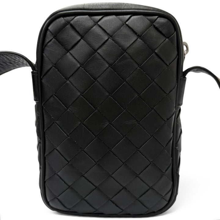 Great BOTTEGAVENETA Shoulder Bag INTRECCIATO Phone Pouch black leather