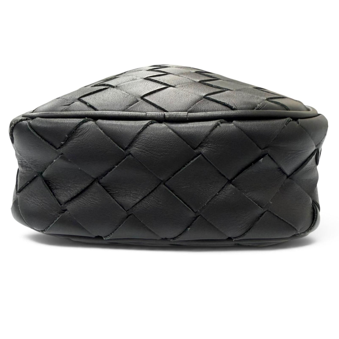 Great BOTTEGAVENETA Shoulder Bag INTRECCIATO Phone Pouch black leather