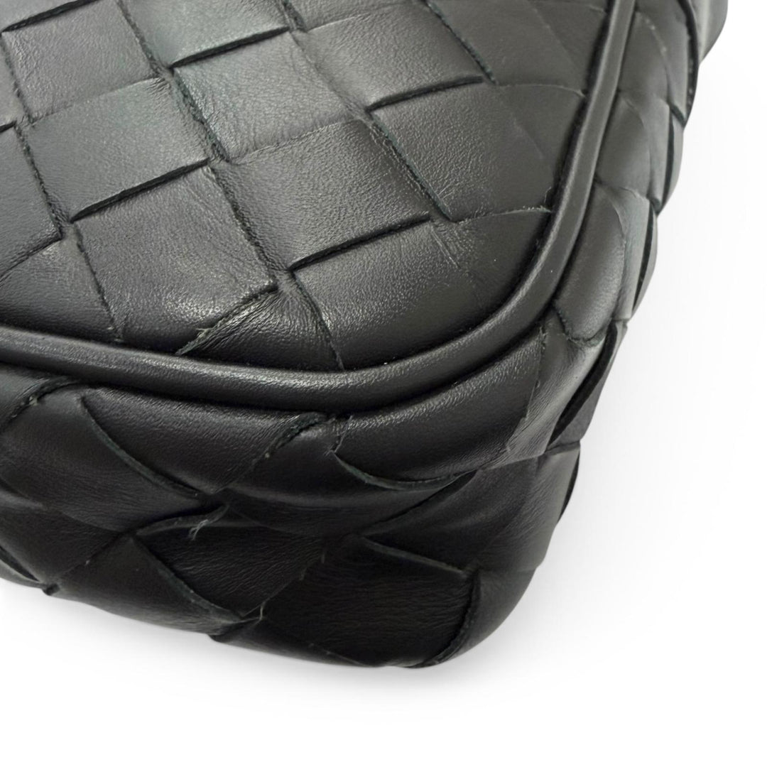 Great BOTTEGAVENETA Shoulder Bag INTRECCIATO Phone Pouch black leather