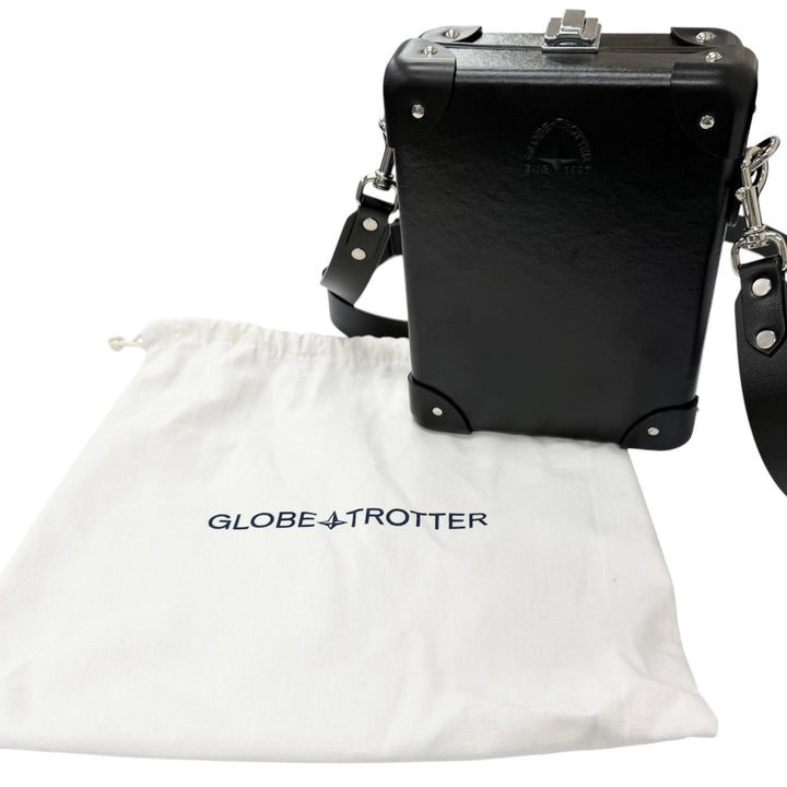 Pristine GLOBE TROTTER Shoulder Bag Centenary Messenger case black vulcan fiber