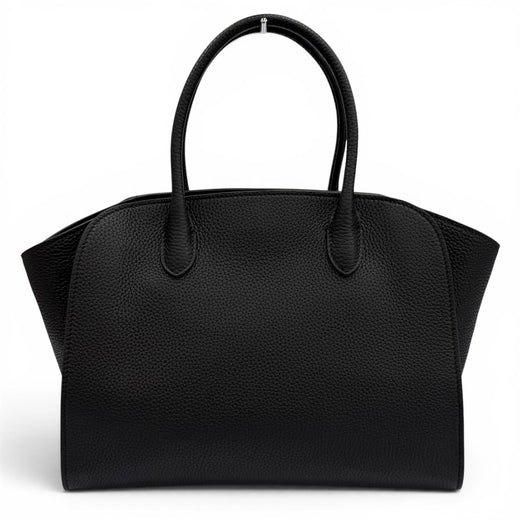 Pristine THE ROW Tote Bag Marlo 12 logo leather black Calfskin Leather W1802