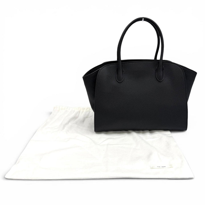 Pristine THE ROW Tote Bag Marlo 12 logo leather black Calfskin Leather W1802