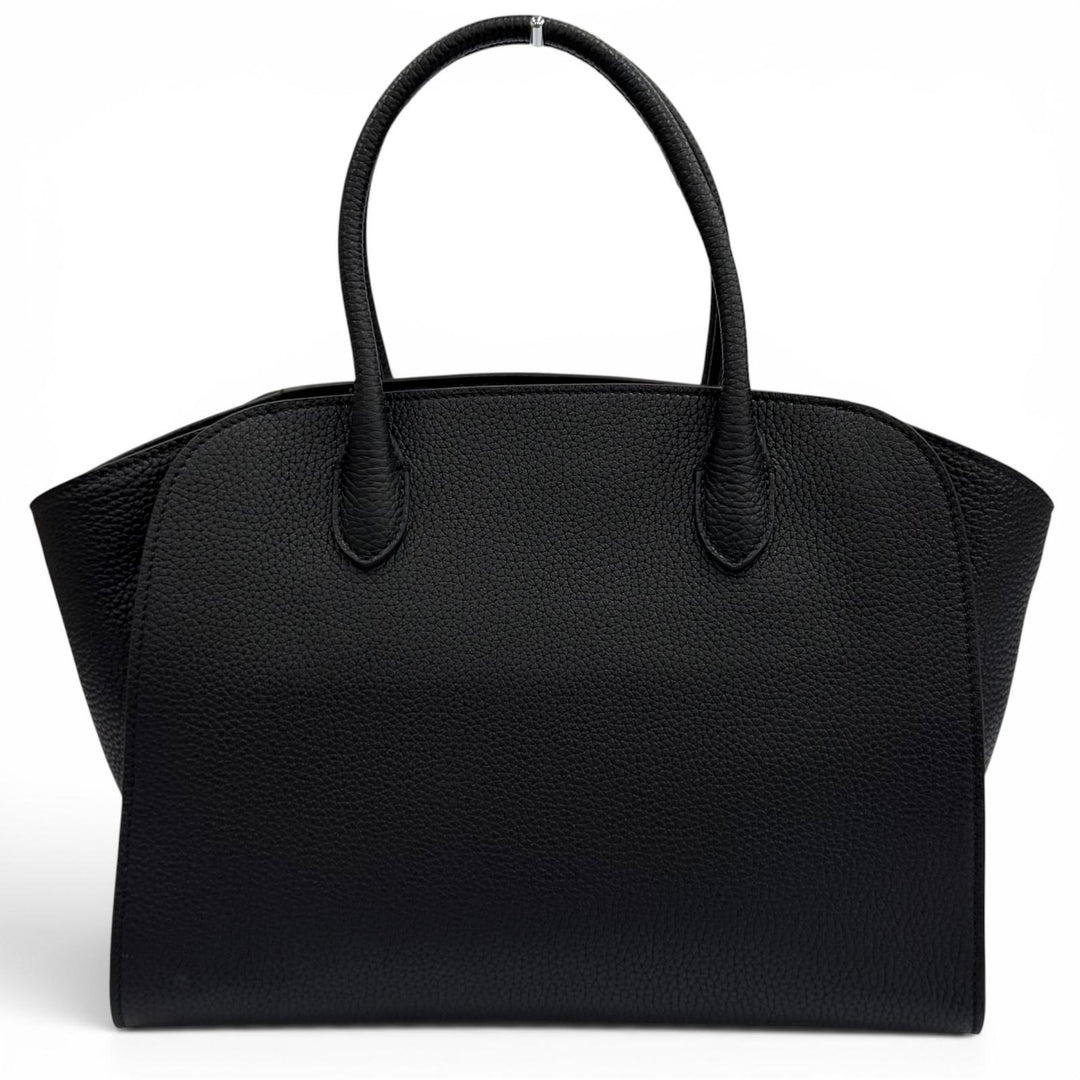 Pristine THE ROW Tote Bag Marlo 12 logo leather black Calfskin Leather W1802