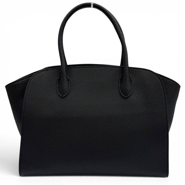 Pristine THE ROW Tote Bag Marlo 12 logo leather black Calfskin Leather W1802