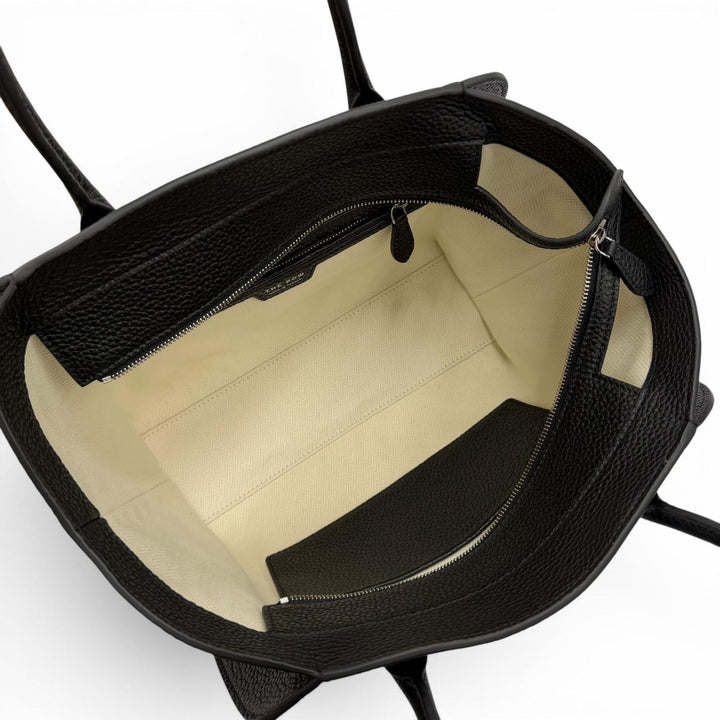 Pristine THE ROW Tote Bag Marlo 12 logo leather black Calfskin Leather W1802