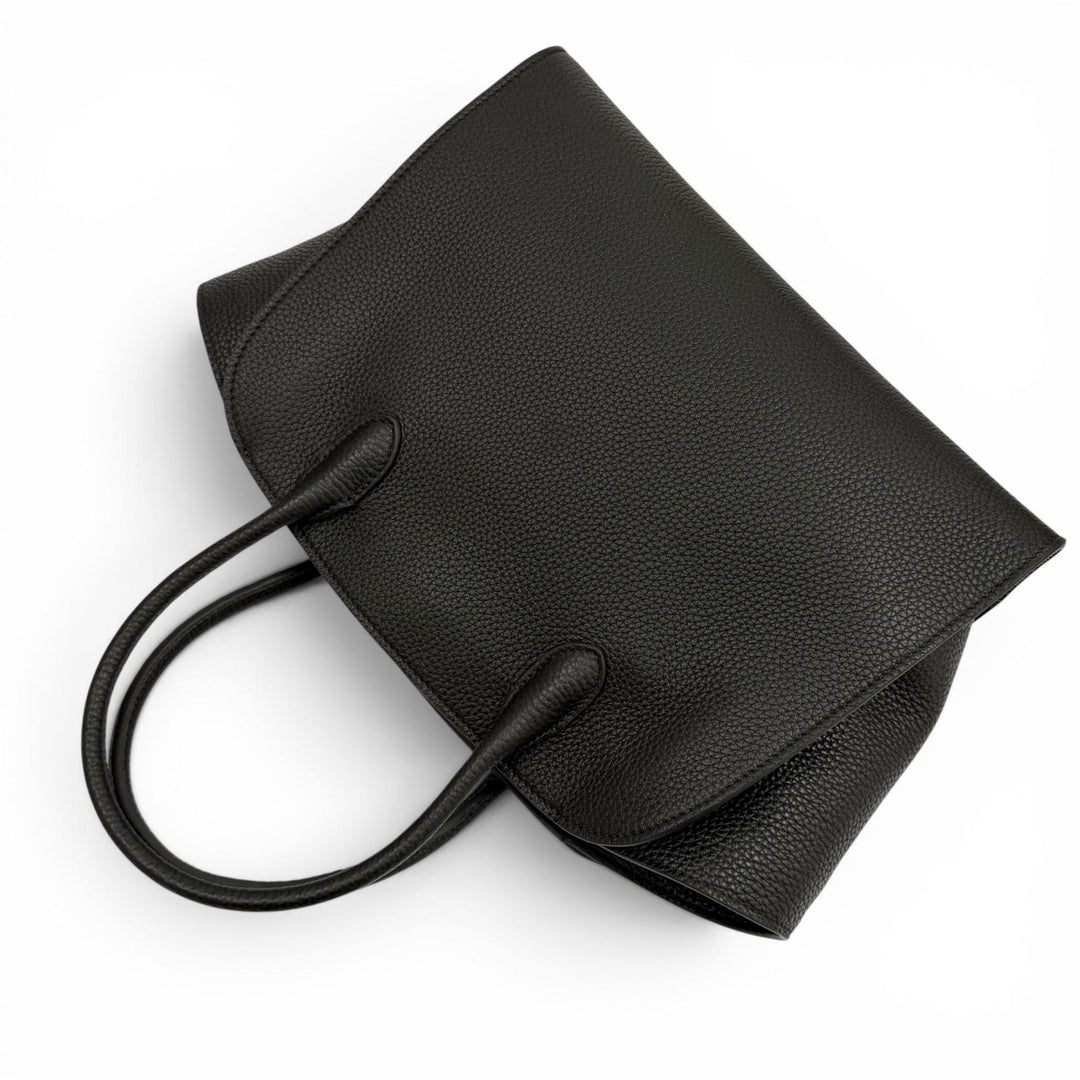 Pristine THE ROW Tote Bag Marlo 12 logo leather black Calfskin Leather W1802