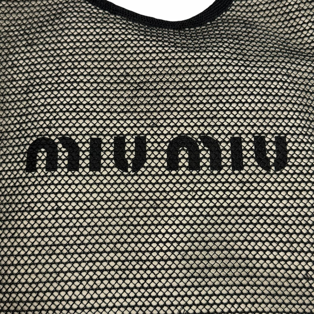 Excellent MIUMIU Tote Bag IVY Pouch included, logo design, raffia mesh 5BG231