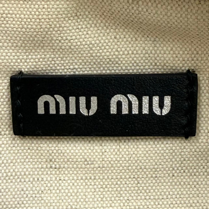 Excellent MIUMIU Tote Bag IVY Pouch included, logo design, raffia mesh 5BG231