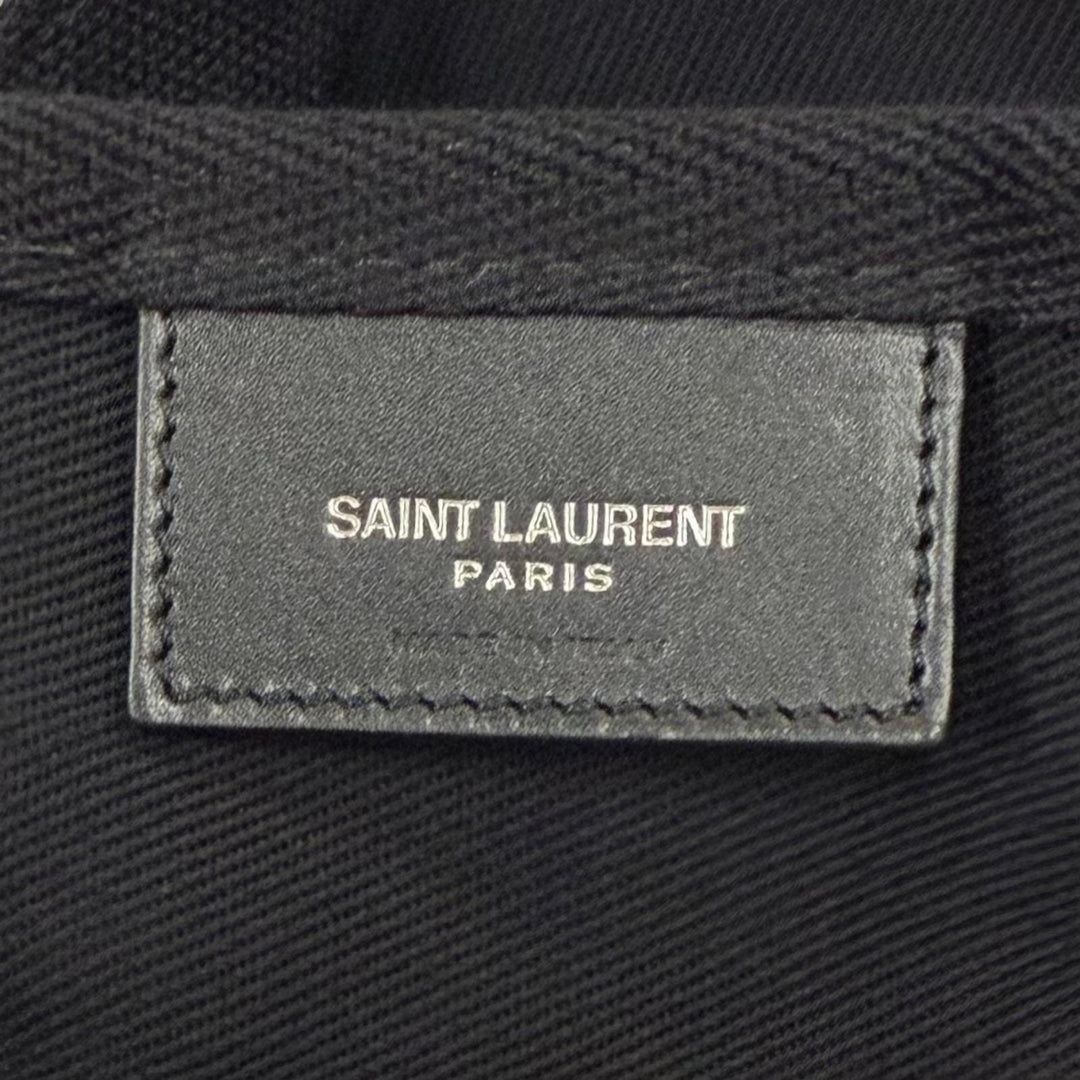 Excellent SAINT LAURENT PARIS Shoulder Bag black canvas mens 734682