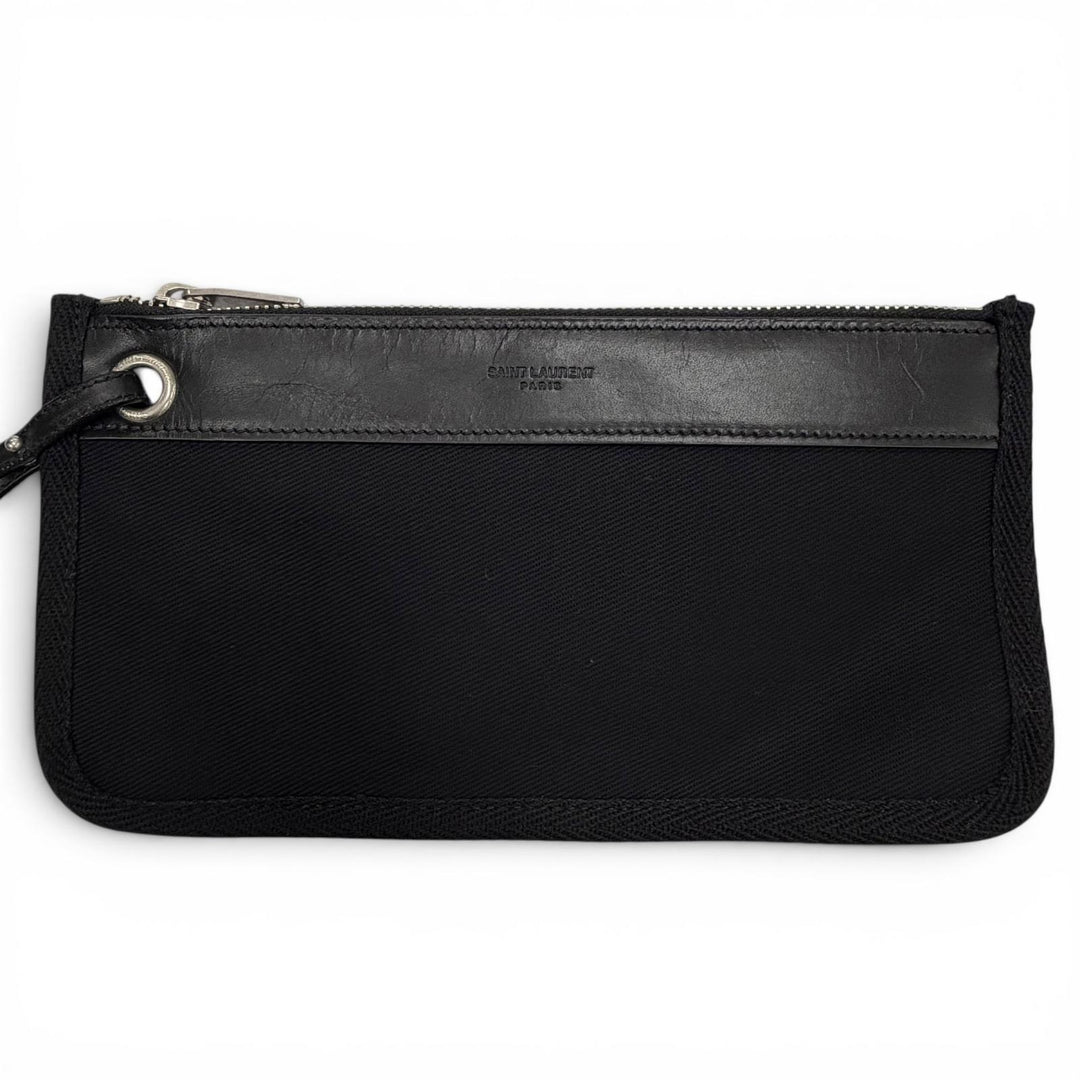 Excellent SAINT LAURENT PARIS Shoulder Bag black canvas mens 734682