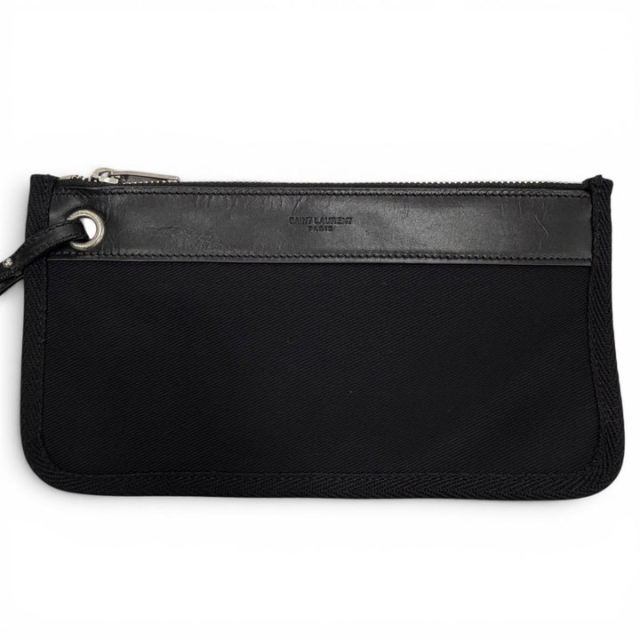 Excellent SAINT LAURENT PARIS Shoulder Bag black canvas mens 734682