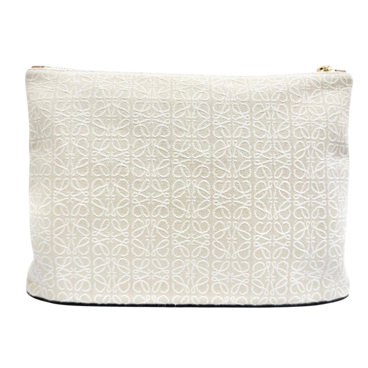 Great LOEWE Clutch bag OBLONG POUCH Anagram logo leather patch C821C63X05