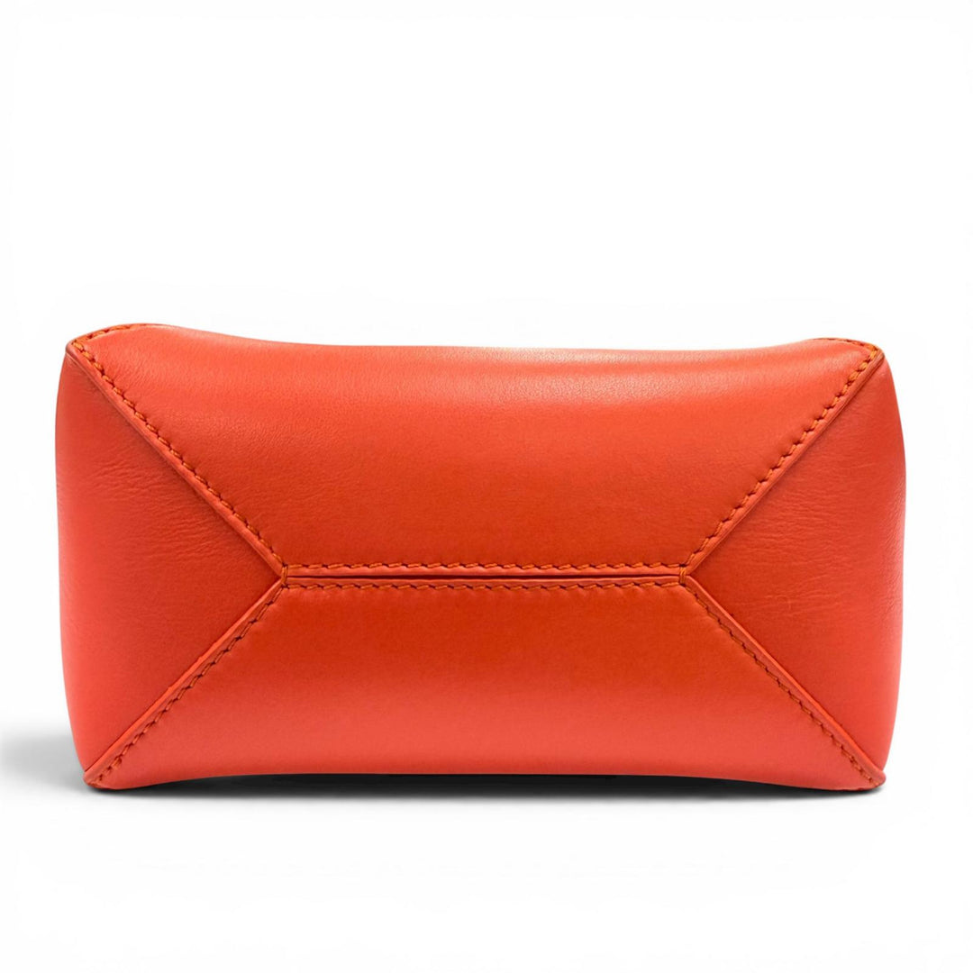 Very Good LOEWE Handbag Puzzle Fold Tote Mini 2WAYShoulder Bag Red Shiny