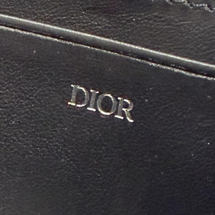 Pristine DIOR Shoulder Bag Oblique zip pouch Navy canvas mens 20BBC119YSE