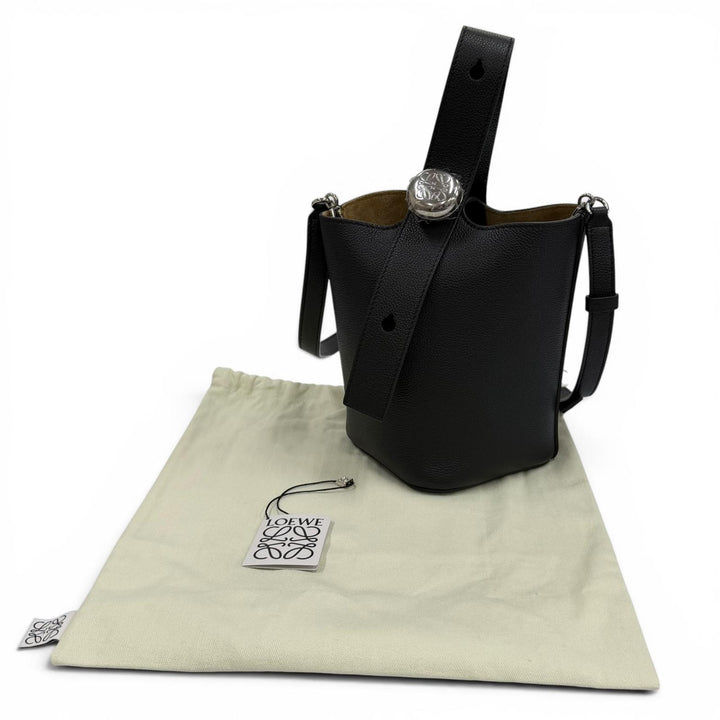 Excellent LOEWE Shoulder Bag Pebble Bucket Bag Mini Soft Leather AANBBBMX31
