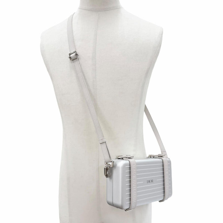 Pristine DIOR RIMOWA Shoulder Bag personal Silver aluminum mens 2DRCA295YWT