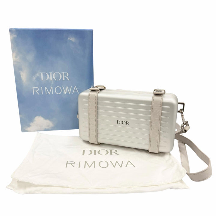 Pristine DIOR RIMOWA Shoulder Bag personal Silver aluminum mens 2DRCA295YWT
