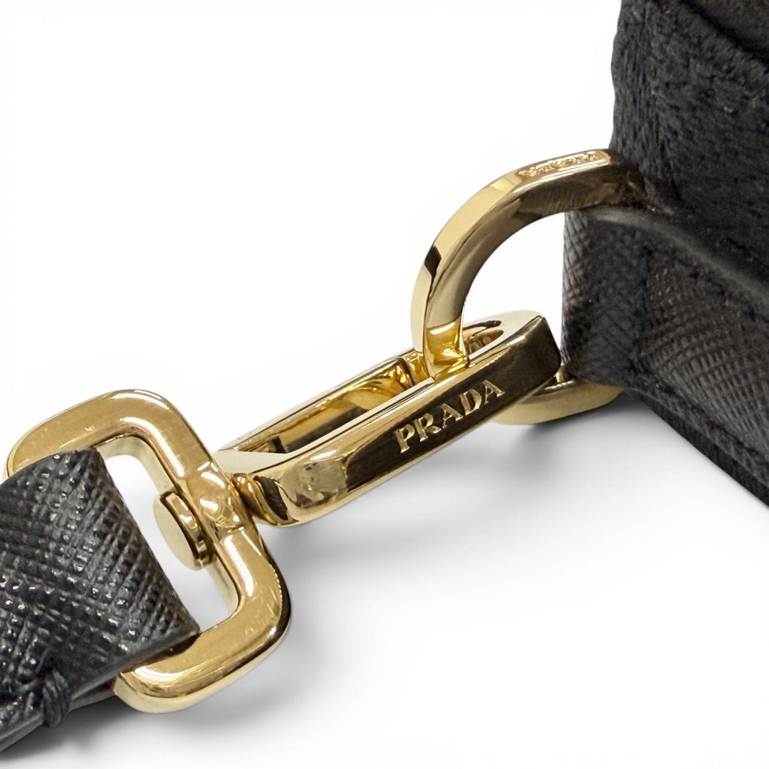 Excellent PRADA Shoulder Bag Brick Triangle logo, triangle jacquard black 2VH069