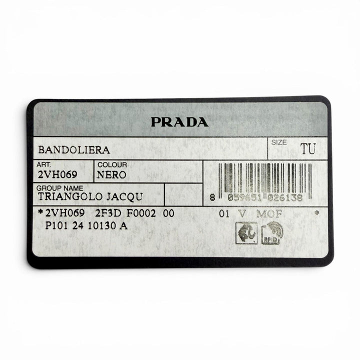 Excellent PRADA Shoulder Bag Brick Triangle logo, triangle jacquard black 2VH069