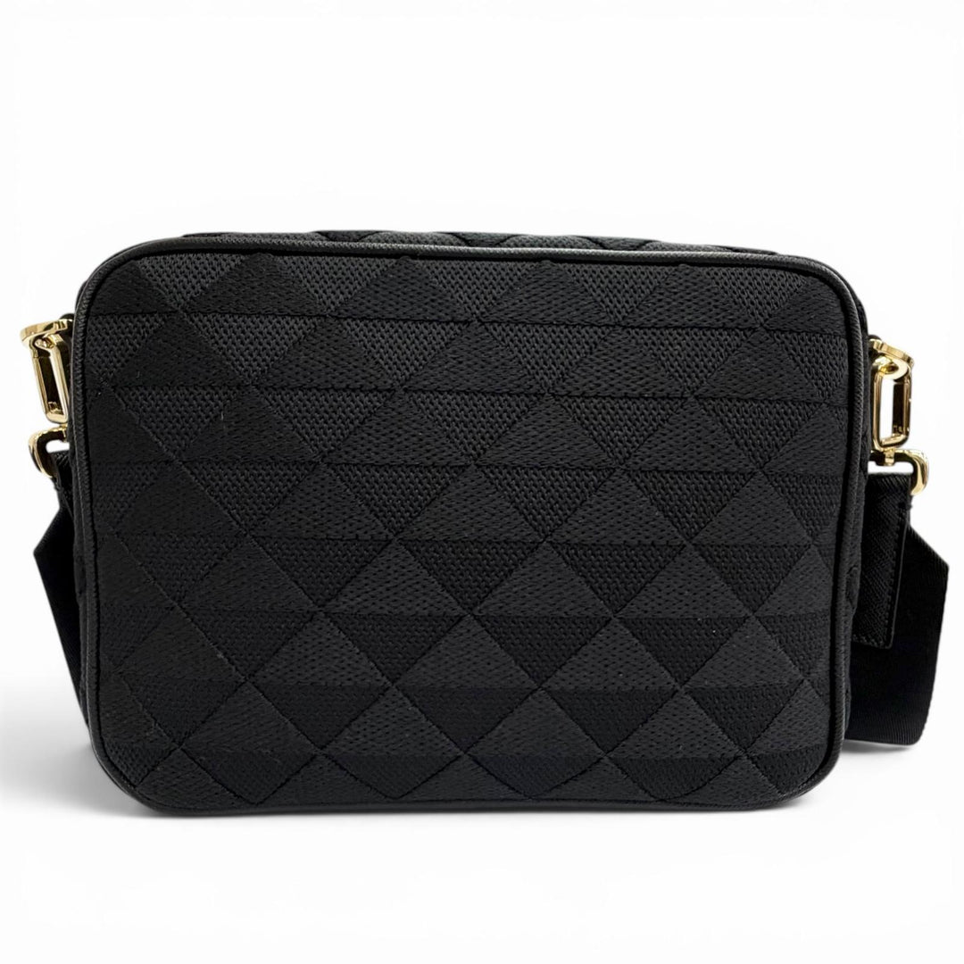 Excellent PRADA Shoulder Bag Brick Triangle logo, triangle jacquard black 2VH069