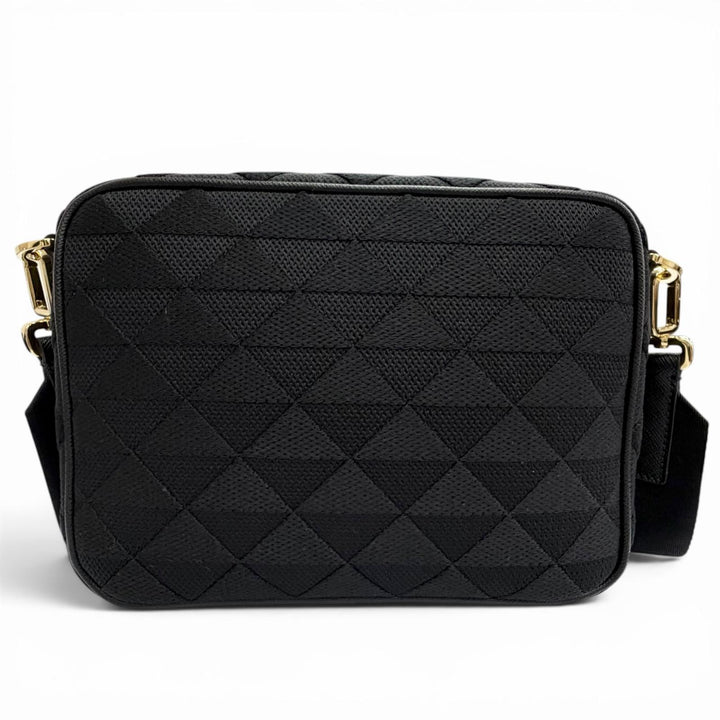 Excellent PRADA Shoulder Bag Brick Triangle logo, triangle jacquard black 2VH069