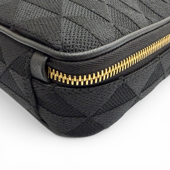 Excellent PRADA Shoulder Bag Brick Triangle logo, triangle jacquard black 2VH069