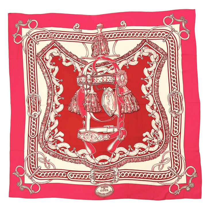 Pristine HERMES scarf BRIDE DE COUR Caregean pink cashmere Women 243579S