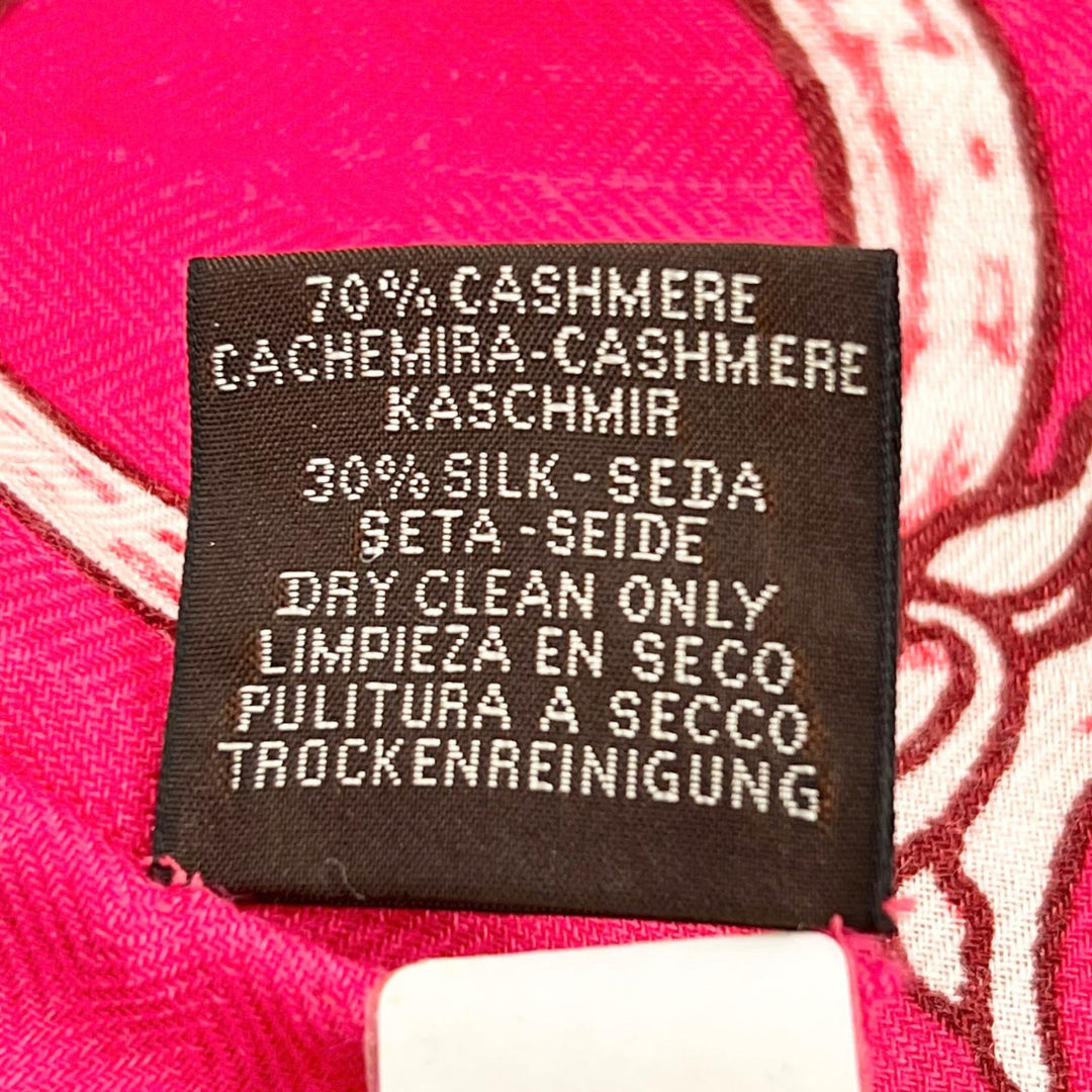 Pristine HERMES scarf BRIDE DE COUR Caregean pink cashmere Women 243579S