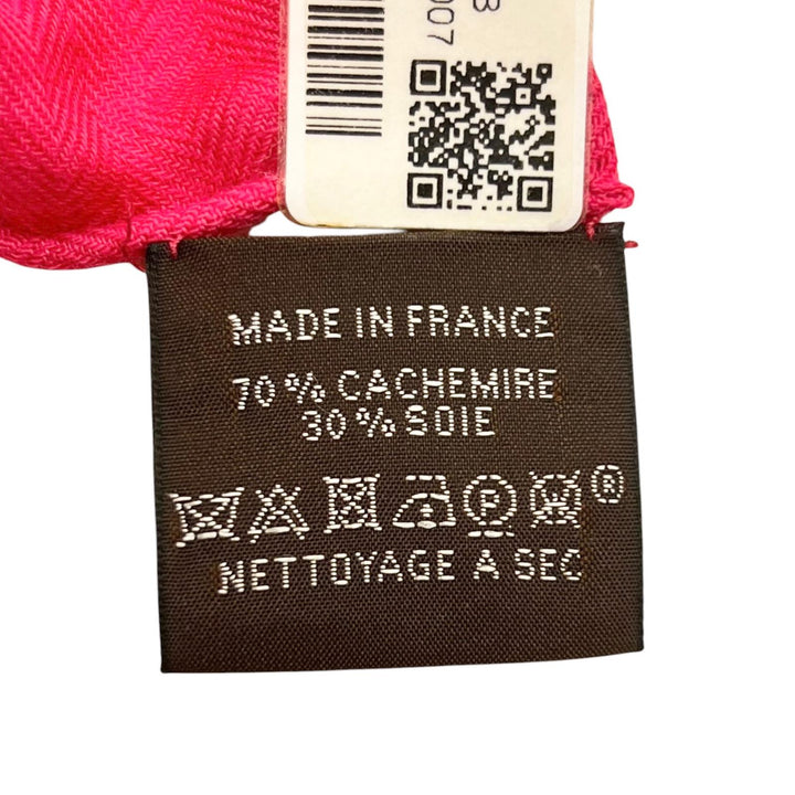 Pristine HERMES scarf BRIDE DE COUR Caregean pink cashmere Women 243579S
