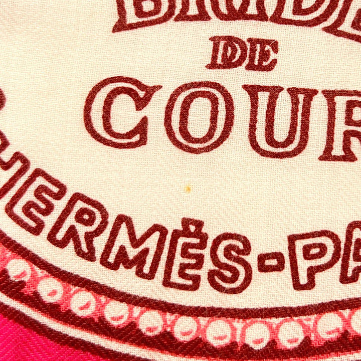 Pristine HERMES scarf BRIDE DE COUR Caregean pink cashmere Women 243579S
