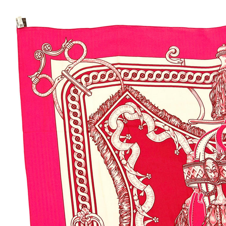 Pristine HERMES scarf BRIDE DE COUR Caregean pink cashmere Women 243579S