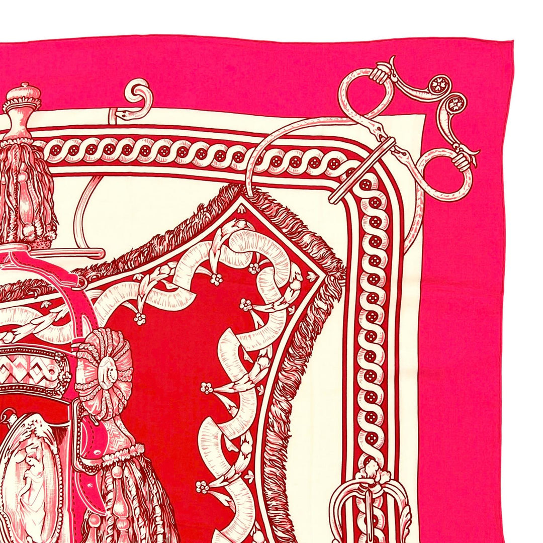Pristine HERMES scarf BRIDE DE COUR Caregean pink cashmere Women 243579S