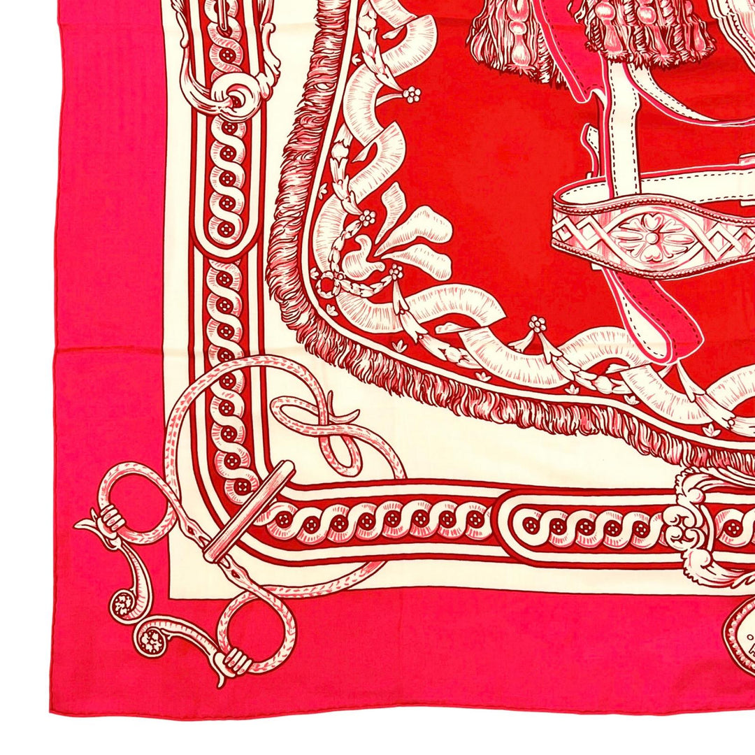 Pristine HERMES scarf BRIDE DE COUR Caregean pink cashmere Women 243579S