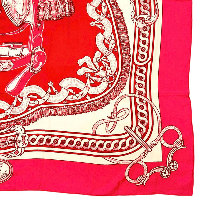 Pristine HERMES scarf BRIDE DE COUR Caregean pink cashmere Women 243579S